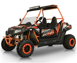 BMS Sniper T 200 EFI Youth Side x Side Air Cooled UTV, Automatic with Reverse F-N-R, Speed Limiter, Double row LED Headlight and Taillight, Dual Disc Brakes, Windshield, Rearview Mirrors, Adjustable Seat, Cargo Bed, All new innovative sporty design