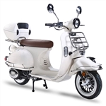 BMS Chelsea 150 Scooter with White Wall Tires, Front & Rear Luggage Racks, Rear Box, EPA/DOT/CARB (99.9% assembled)