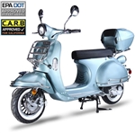 BMS Chelsea 150 Scooter with White Wall Tires, Front & Rear Luggage Racks, Rear Box, EPA/DOT/CARB (99.9% assembled)