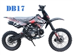CARB Approved 125cc Dirt Bike 4 Speed Manual, Foot Shifter, Dual Disc Brakes, 17"/14" Tires (DB17)