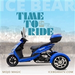 Ice Bear 50cc MOJO Z Model Trike Light Weight Motor Trike 3 Wheeler Scooter PST50-1Z, Extra Large Windshield & Rear Trunk, LED Lights (Motorcycle license is not required)